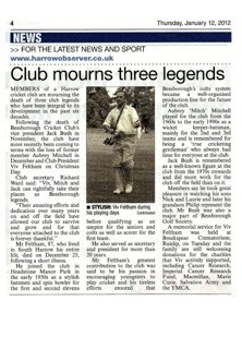 Club mourns three legends